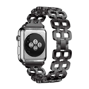 Bracelet Apple Watch 42mm Acier Noir Femme