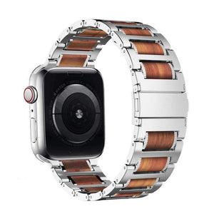 Bracelet Apple Watch <br /> Bois Santal Metal - Univers-Watch