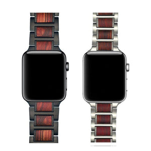 Bracelet Apple Watch <br /> Bois Santal Metal - Univers-Watch
