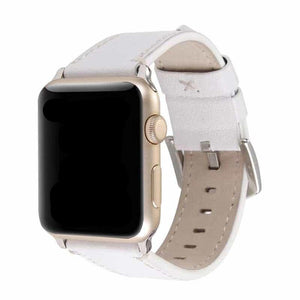 Bracelet Apple Watch <br /> Cuir Blanc - Univers-Watch