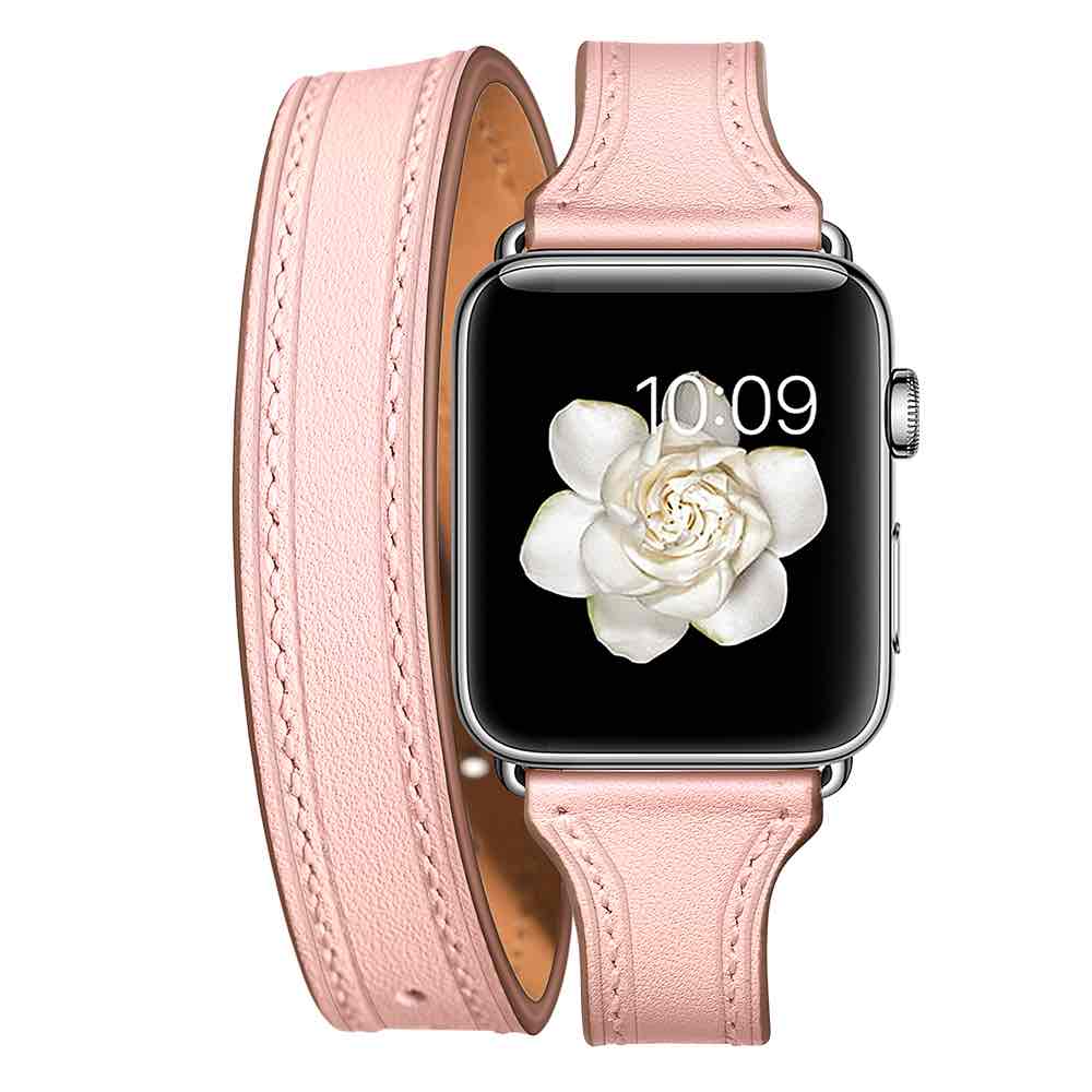 Bracelet Cuir Double Tour Pour Apple Watch