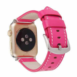 Bracelet Apple Watch <br /> Cuir Rose - Univers-Watch