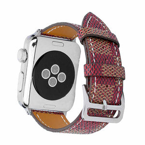 Bracelet Apple Watch <br /> Cuir Rouge - Univers-Watch